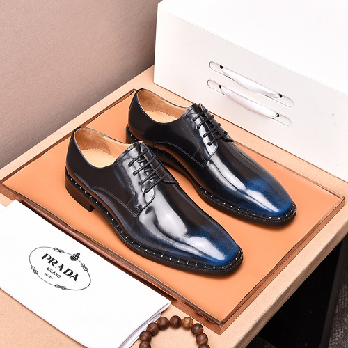 Prada _water dyeing_ high-end 2022 formal business leather shoes 38-45-4a519e2d